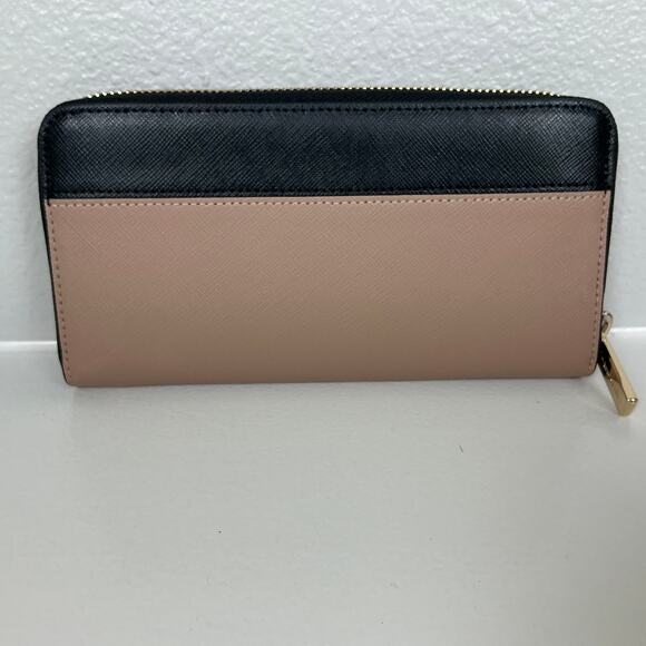 Kate Spade Large Leather Continental Wallet Brown and Black Zip Around Madison - Picture 3 of 11